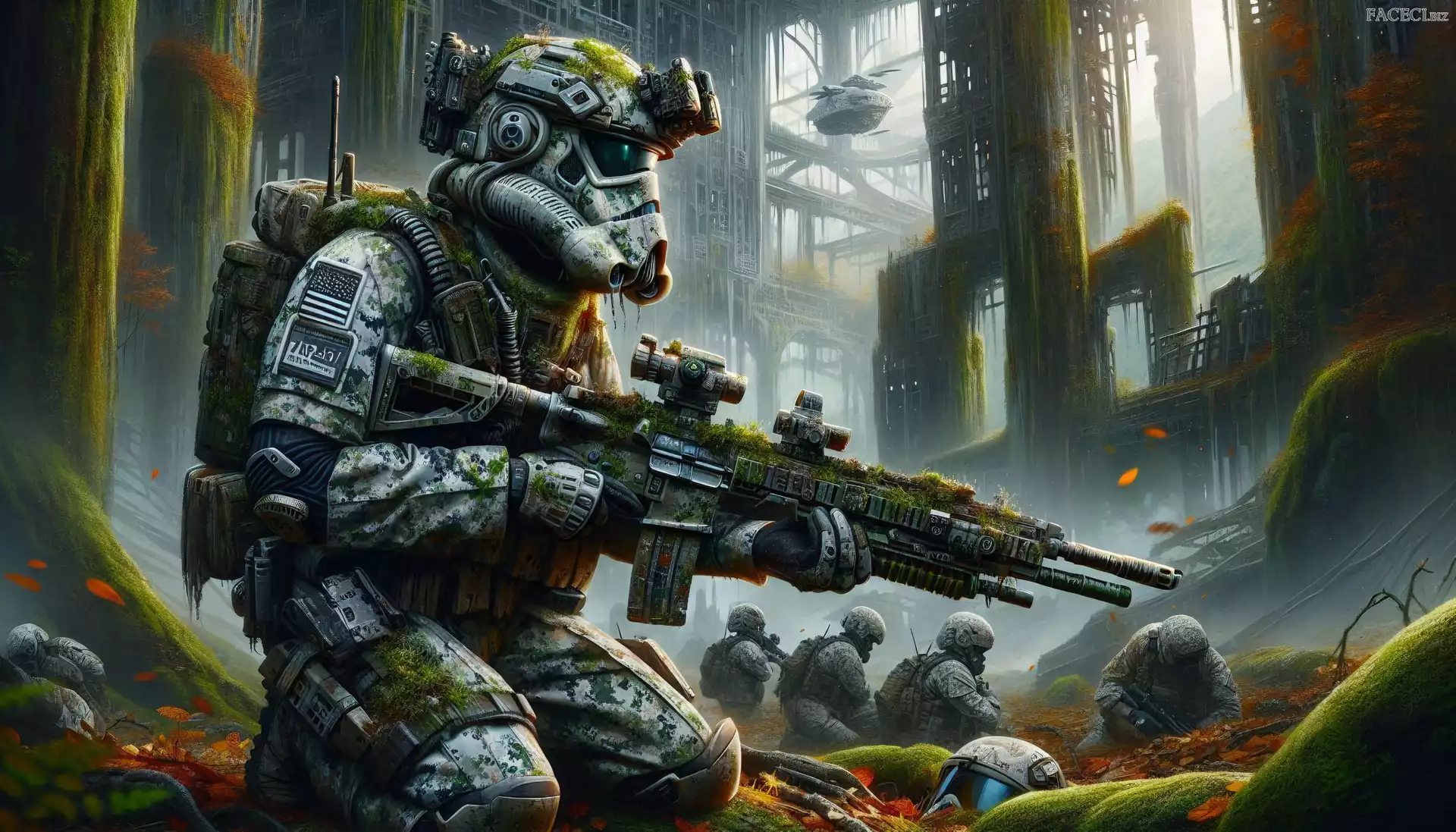 Ruiny, The Battle of Endor, Gra, Star Wars, Żołnierze, Karabin